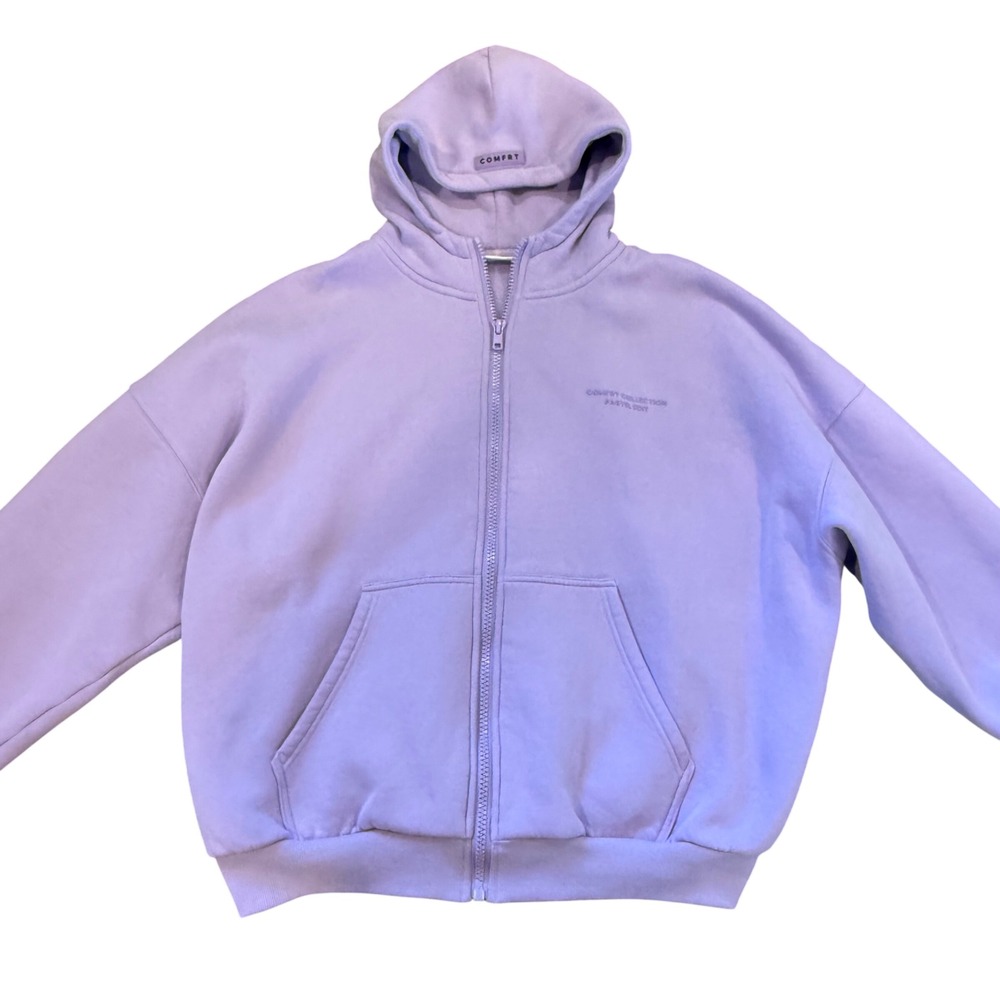 Comfrt Collection Pastel Edit Lilac Purple Full Zip Hoodie Oversized Medium